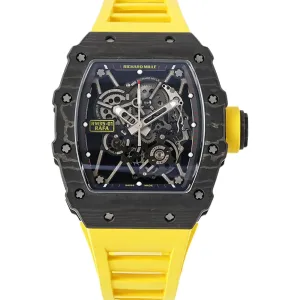 RM 035-01 Rafael Nadal NTPT Carbon on Yellow Rubber Strap (Sonic)