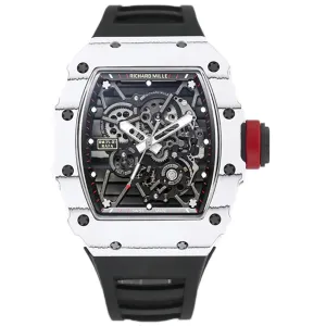 RM 035-01 Rafael Nadal White NTPT on Black Rubber Strap