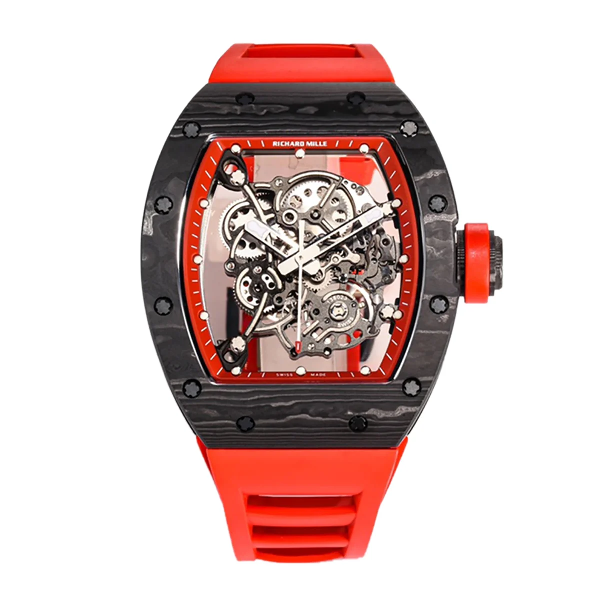 RM 055 Bubba Watson in NTPT Carbon Red Rubber Strap