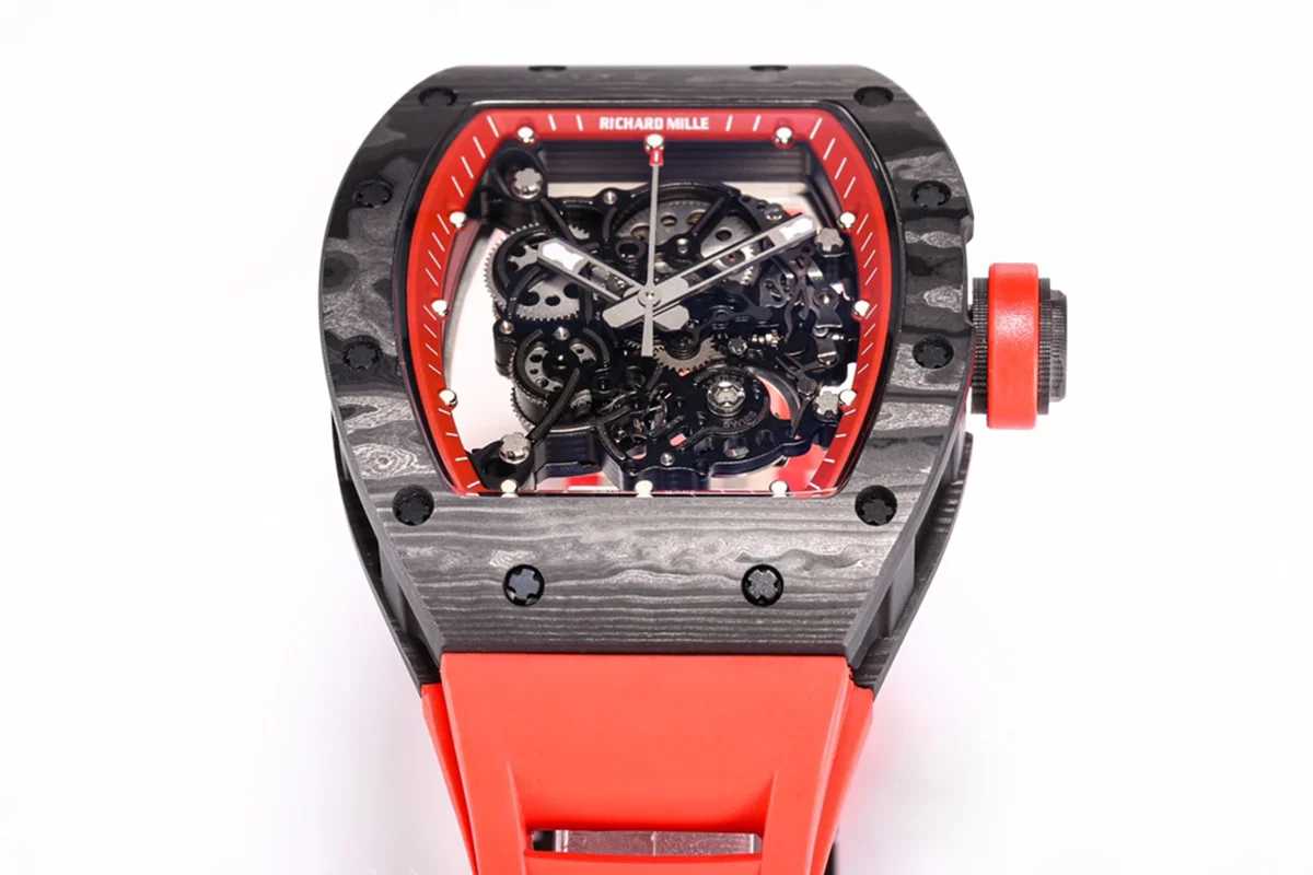RM 055 Bubba Watson in NTPT Carbon Red Rubber Strap