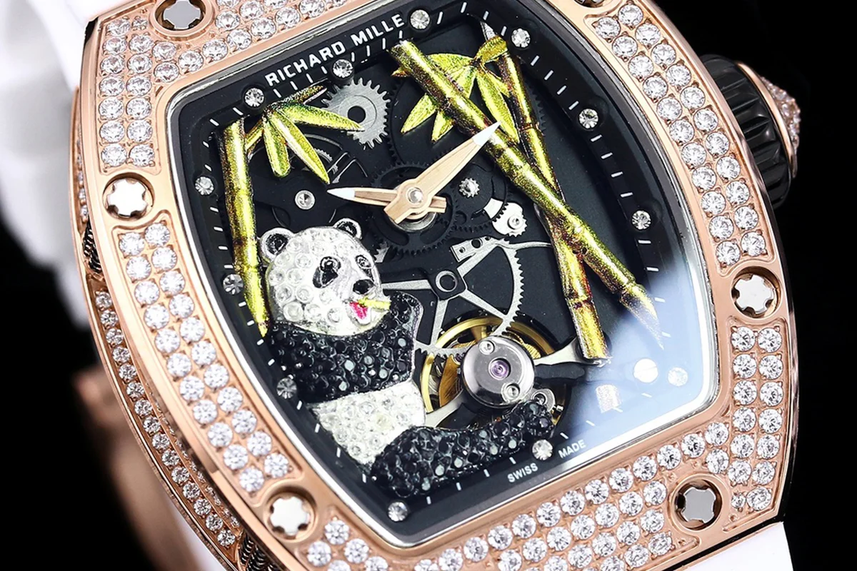 RM026-01 Tourbillon Panda in Rose Gold with Diamond Bezel