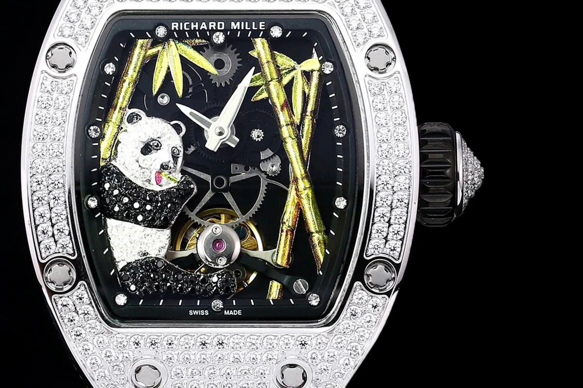RM026-01 Tourbillon Panda in White Gold with Diamond Bezel