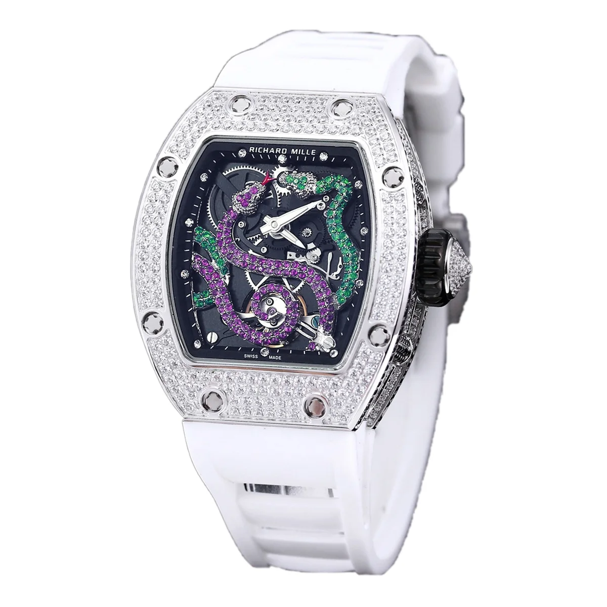 RM026-01 Tourbillon Serpent in Steel with Diamond Bezel