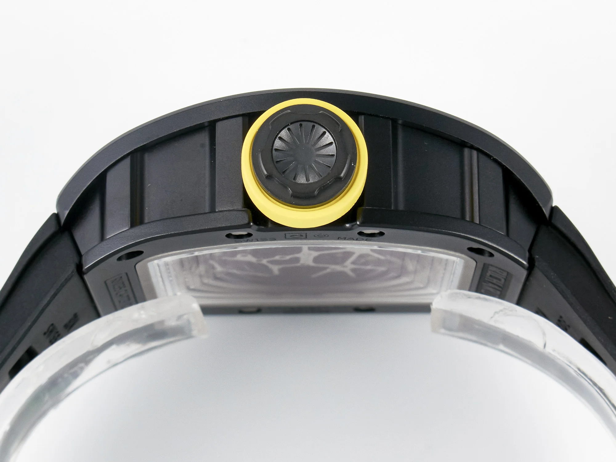 RM035-02 Black Ceramic SONIC Best Edition Skeleton Dial on Black Rubber Strap Clone RMUL1