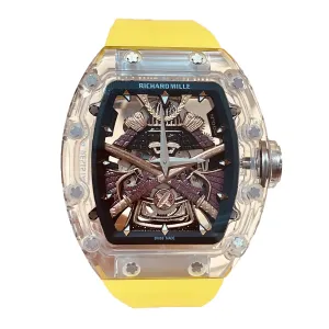 RM047 Tourbillon Samurai Sapphire on Yellow Rubber Strap