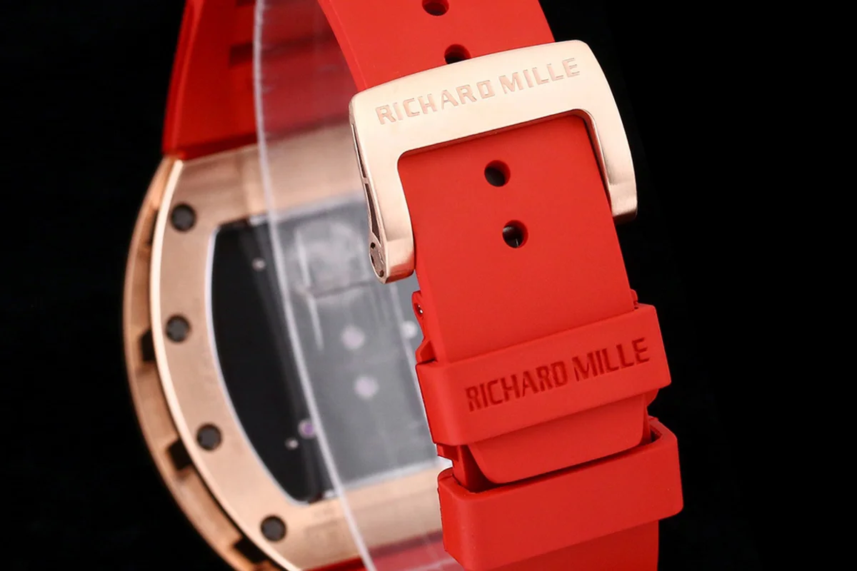 RM057 Tourbillon Dragon in Rose Gold in Red Rubber Strap