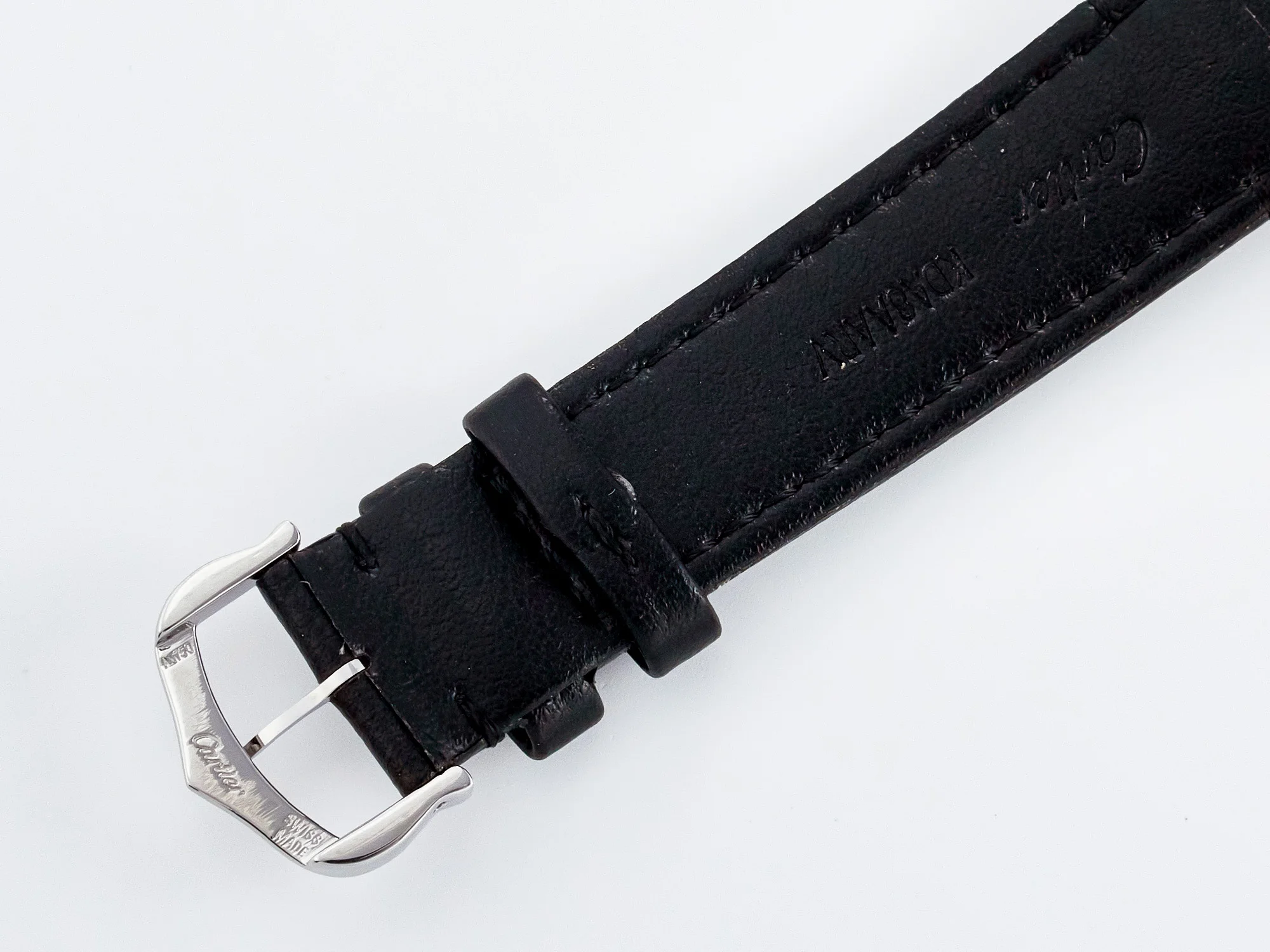 Ronde De Cartier 36mm DRF 1:1 Best Edition Sandblasted Silver-Plated White Dial on Black Leather Strap Ronda Quartz