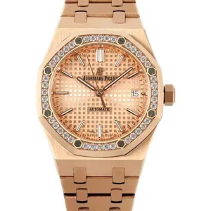 Royal Oak 15450ST 37mm Champagne Dial in Rose Gold with Diamond Bezel