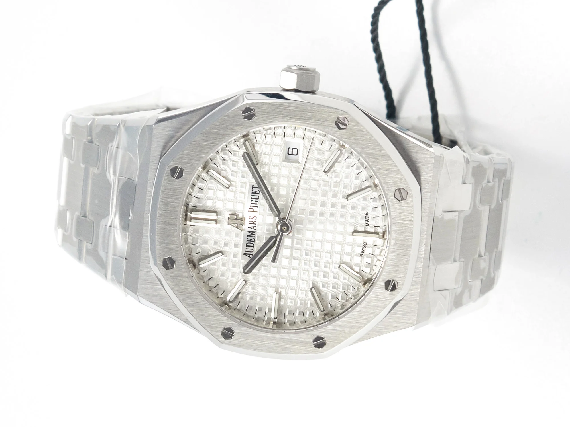Royal Oak 34mm SS ZF 1:1 Best Edition White Textured Dial on SS Bracelet A5800