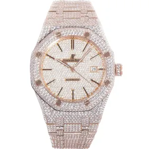 Royal Oak 41mm 15400 Iced Out Rose Gold in Stick Markers