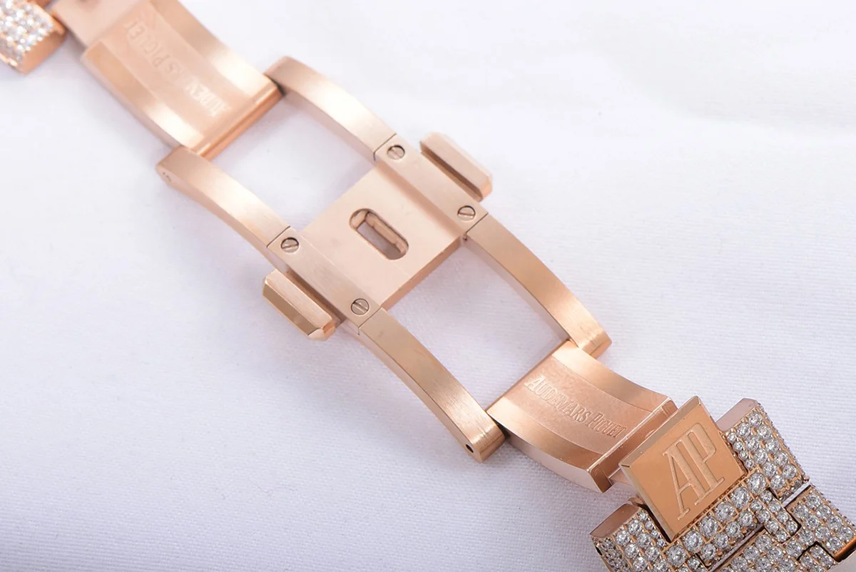 Royal Oak 41mm 15400 Iced Out Rose Gold in Stick Markers
