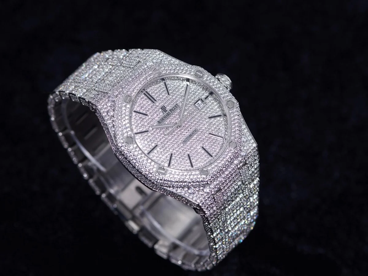 Royal Oak 41mm 15400 Iced Out Steel in Stick Markers