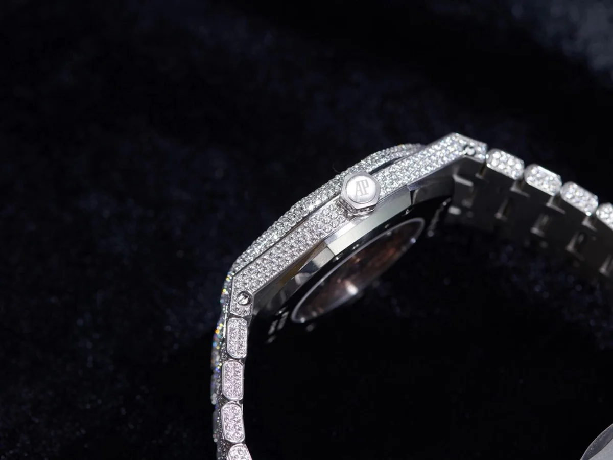 Royal Oak 41mm 15400 Iced Out Steel in Stick Markers