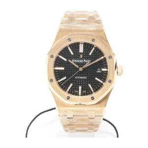 Royal Oak 41mm 15400 RG ZF 1:1 Best Edition Black Textured Dial on RG Bracelet V2 SA3120 Super Clone