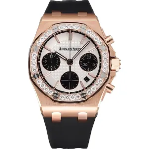 Royal Oak Offshore Selfwinding Chronograph 37mm White/Black Dial in Rose Gold