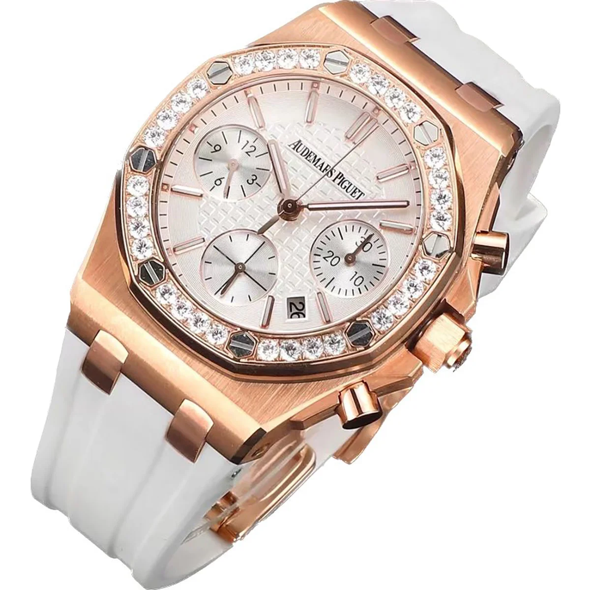 Royal Oak Offshore Selfwinding Chronograph 37mm White Dial in Rose Gold