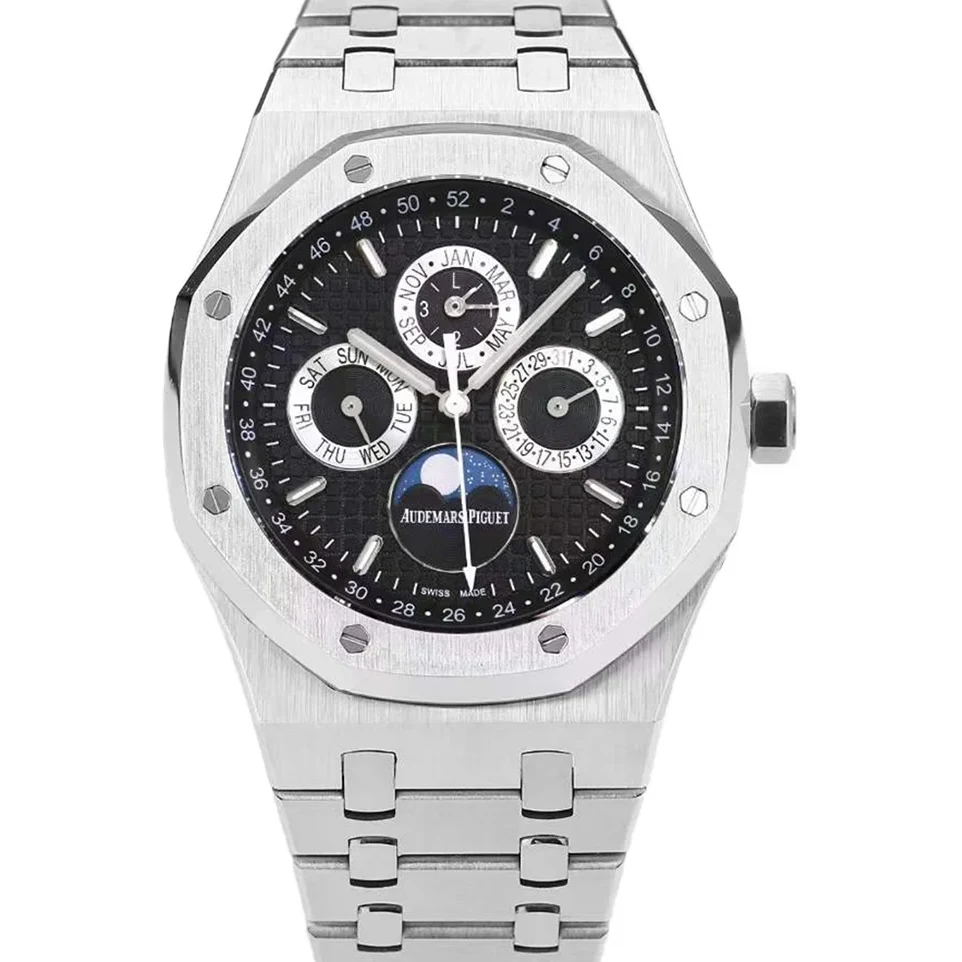 Royal Oak Perpetual Calendar 26613 Black Dial in Steel