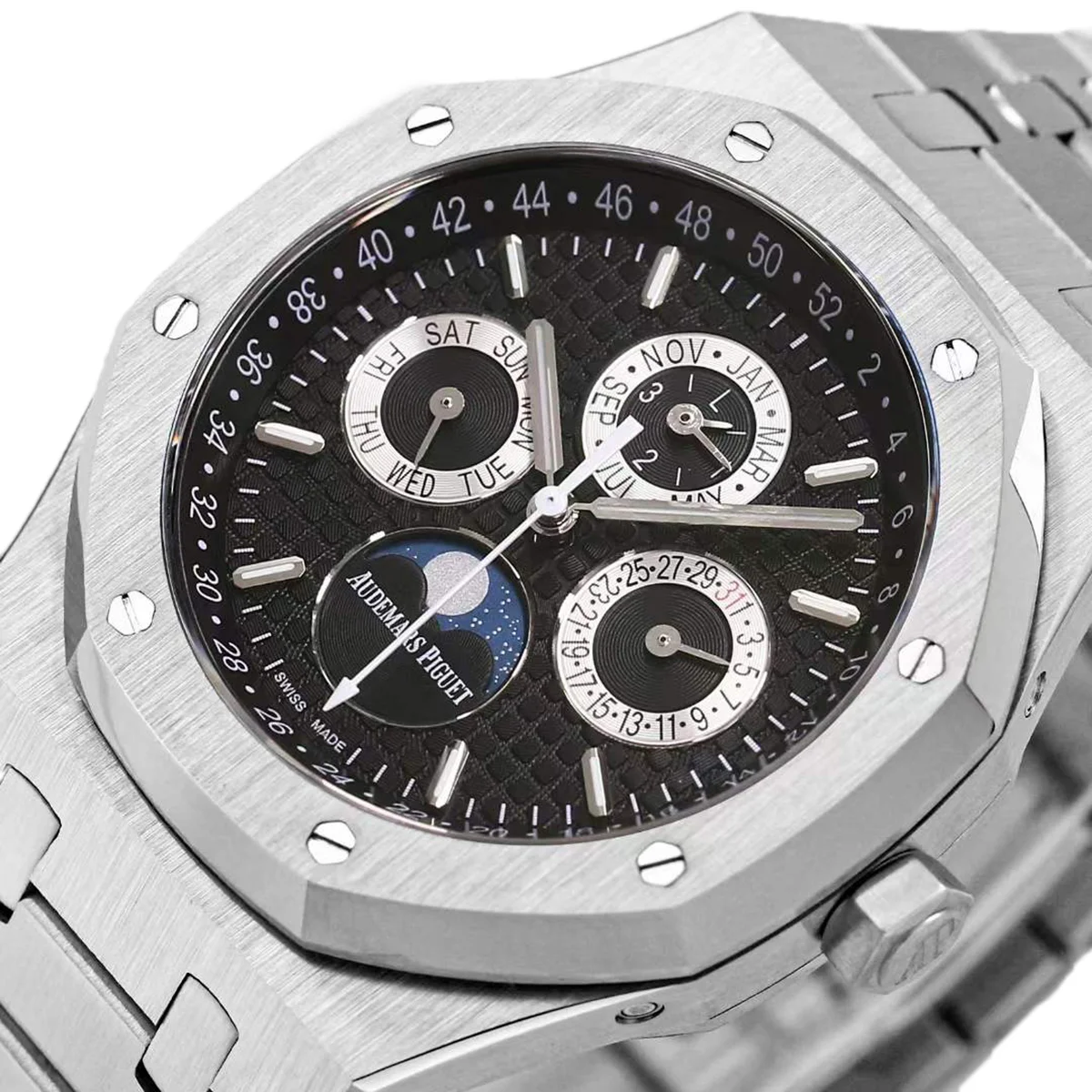 Royal Oak Perpetual Calendar 26613 Black Dial in Steel
