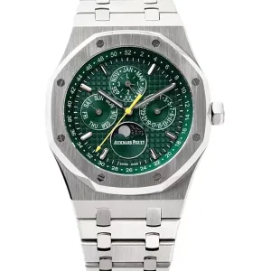 Royal Oak Perpetual Calendar 26613 Green Dial in Steel