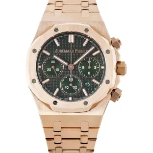 Royal Oak Self-Winding Chronograph Green Dial in Rose Gold