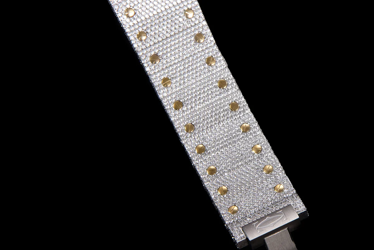 Santos de Cartier 40mm Diamond Paved Dial with Arabic Markers in Steel/Yellow Gold