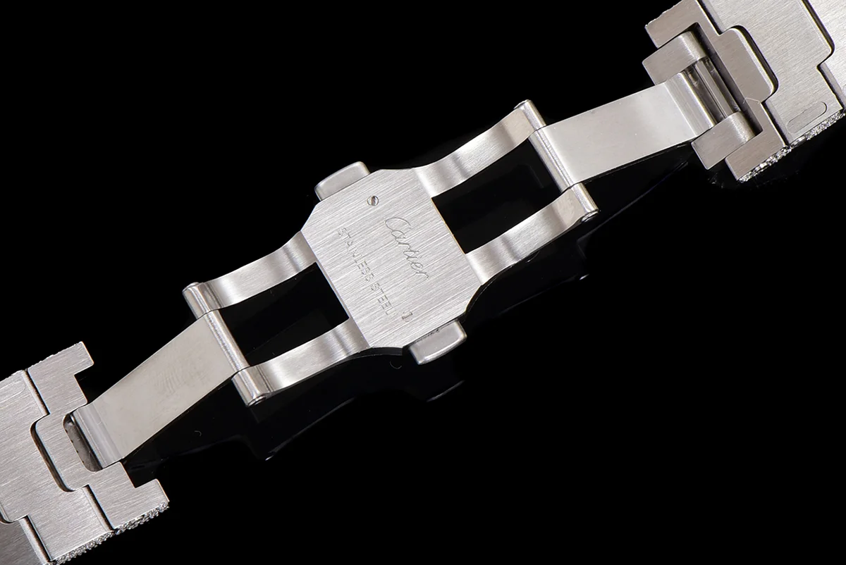 Santos de Cartier 40mm Diamond Paved Dial with Arabic Markers in Steel/Yellow Gold