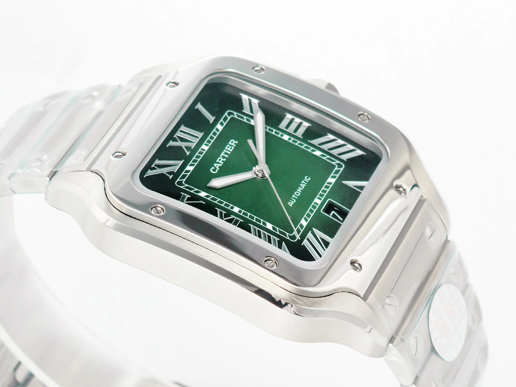 Santos de Cartier 40mm SS 2018 BVF 1:1 Best Edition Green Dial on SS SmartLinks Bracelet MIYOTA 9015 V2