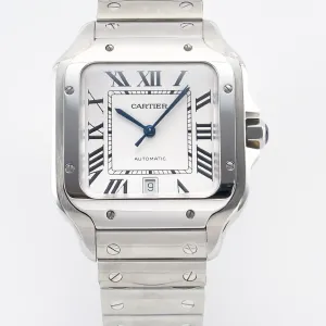 Santos de Cartier 40mm SS BVF 1:1 Best Edition White Dial on SS Bracelet MIYOTA 9015
