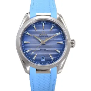 Seamaster Aqua Terra 150m Co-Axial Master Chronometer 41mm Light Blue Dial on Rubber Strap