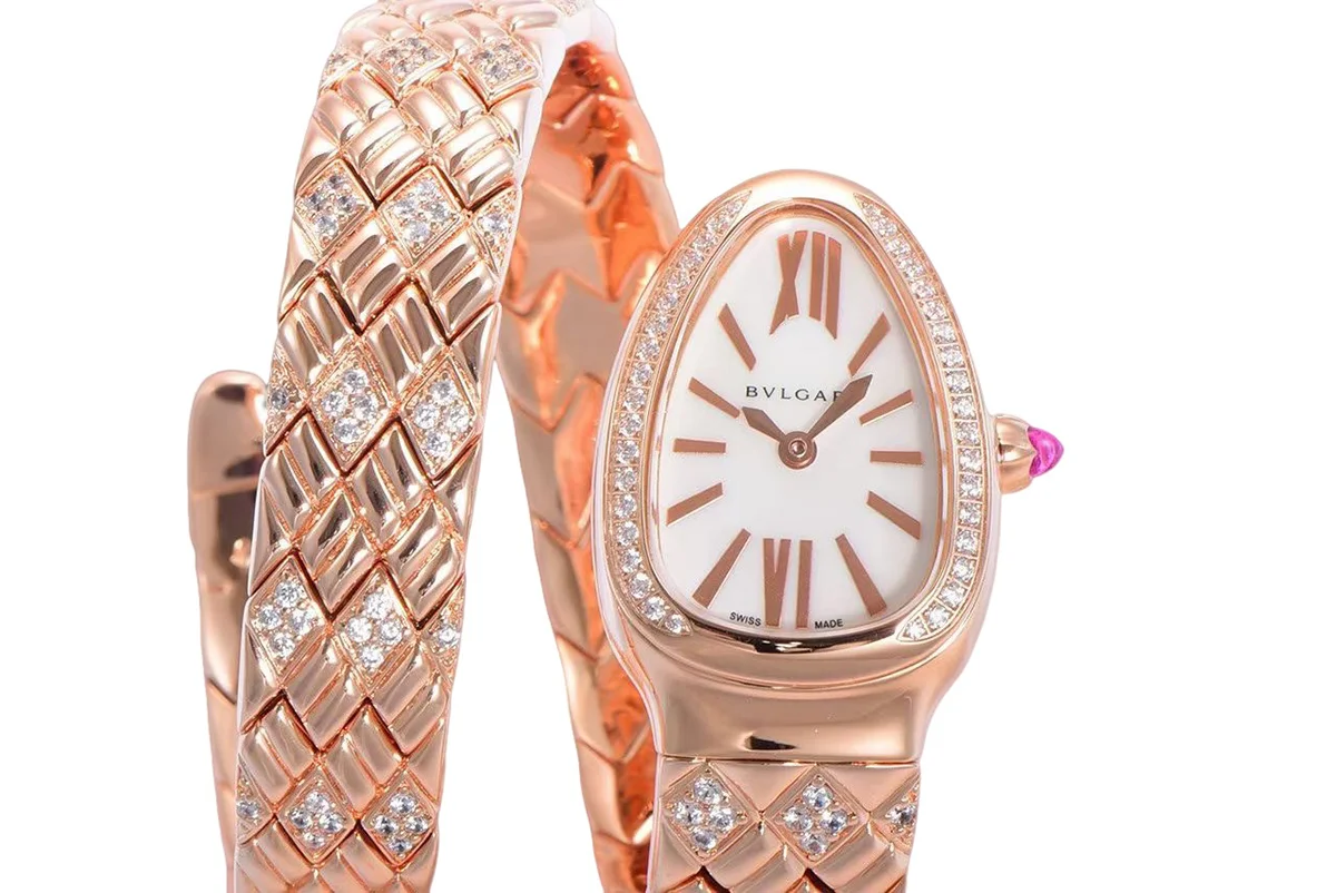 Serpenti Seduttori Watch White Dial in Rose Gold with Diamonds