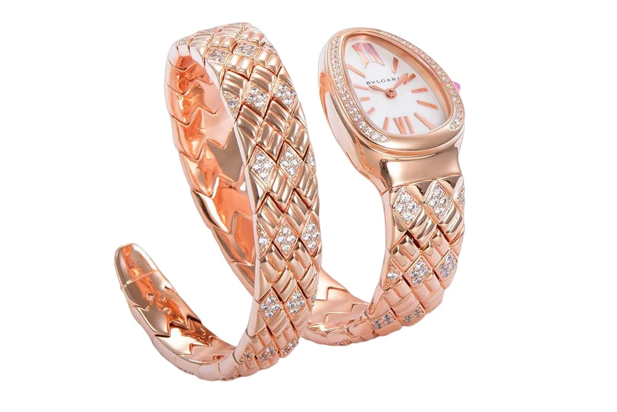 Serpenti Seduttori Watch White Dial in Rose Gold with Diamonds