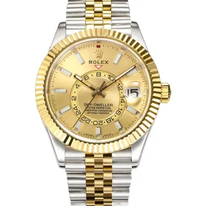 Sky-Dweller 326933 Champagne Dial in Steel/Yellow Gold