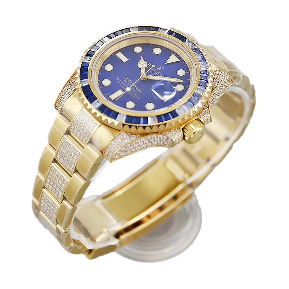 Submariner 116618LB Blue Dial in Yellow Gold with Diamonds