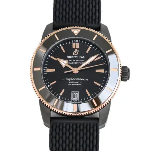 Superocean Heritage II B20 Automatic 42mm in Black Dial on Black Bezel in DLC on Rubber Strap