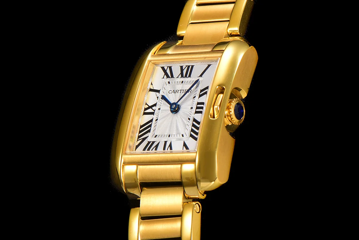 Tank Anglaise 30.2mm White Dial in Yellow Gold
