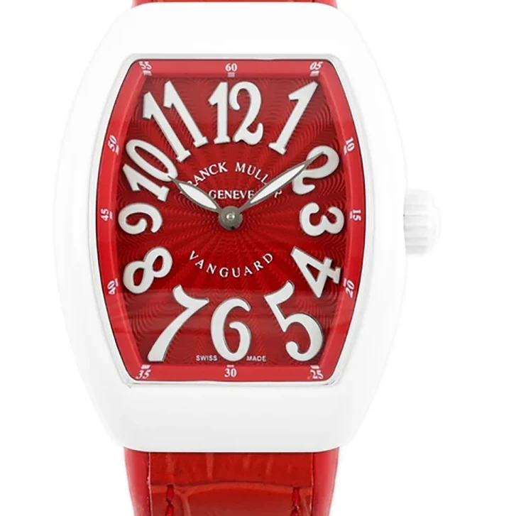 Vanguard Moonphase V32 Red Dial in Ceramic on Red Strap