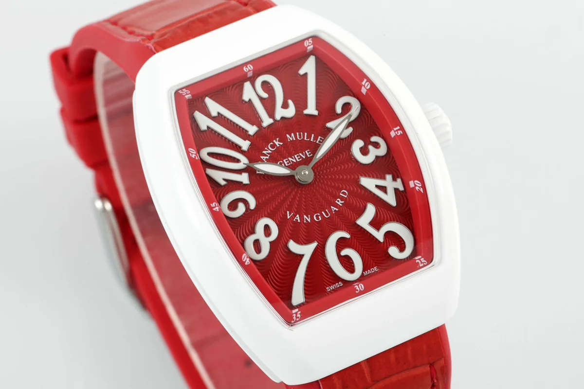 Vanguard Moonphase V32 Red Dial in Ceramic on Red Strap