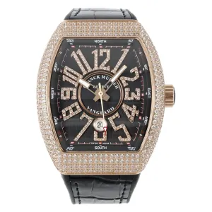 Vanguard V45 Yachting Diamond Dial with White Markers and Diamond Bezel in Rose Gold