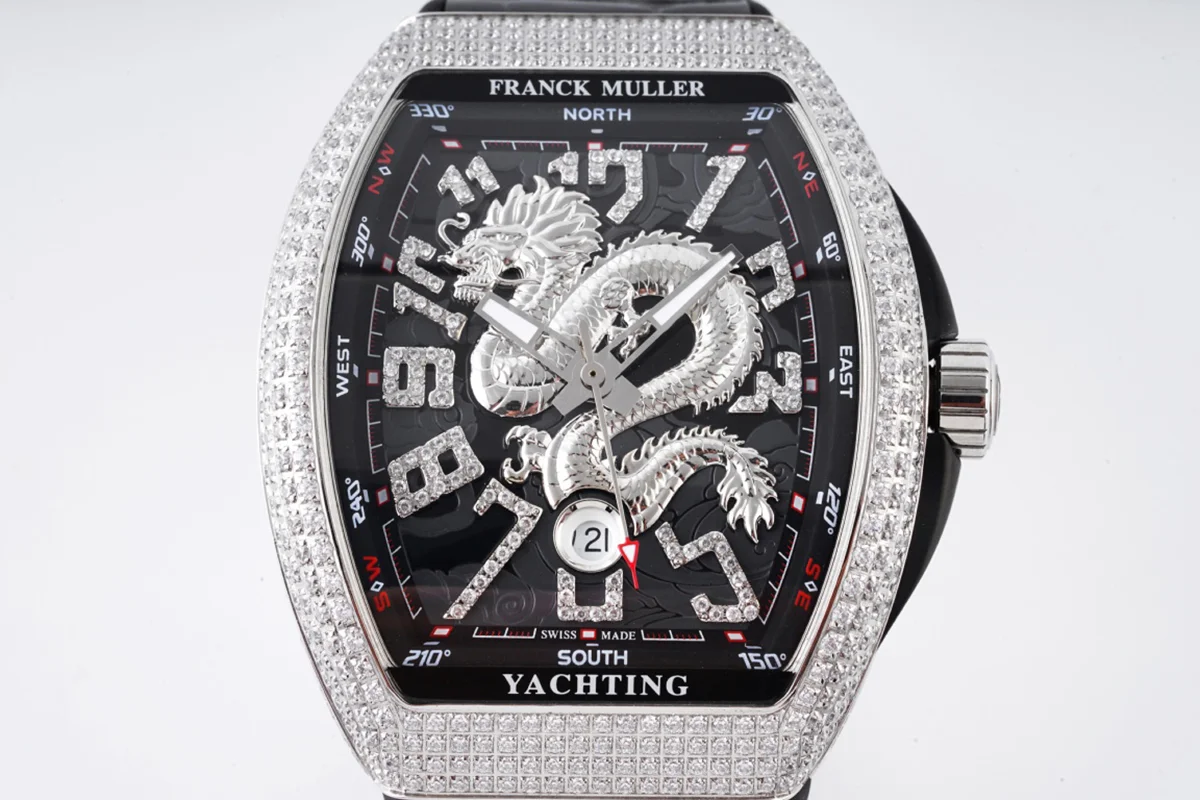 Vanguard Yachting Dragon V45YT Black Dial with Diamond Bezel