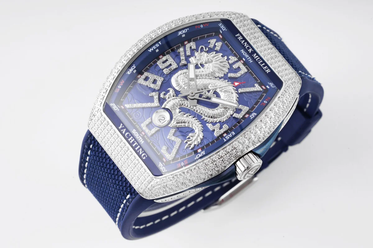 Vanguard Yachting Dragon V45YT Blue Dial with Diamond Bezel