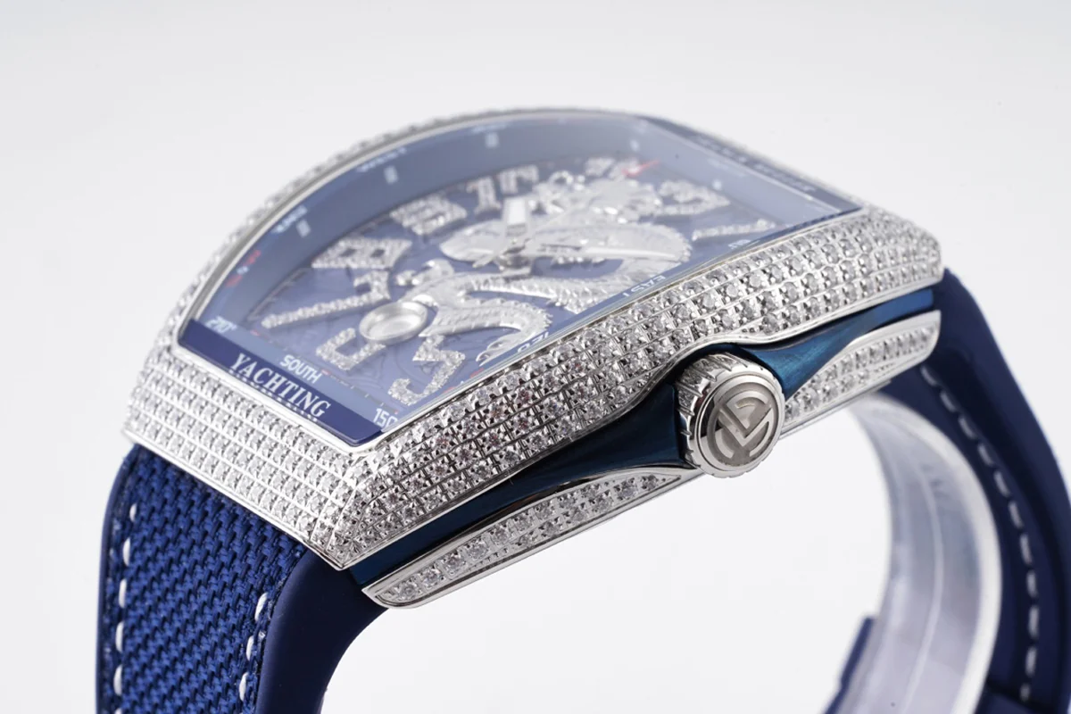 Vanguard Yachting Dragon V45YT Blue Dial with Diamond Bezel