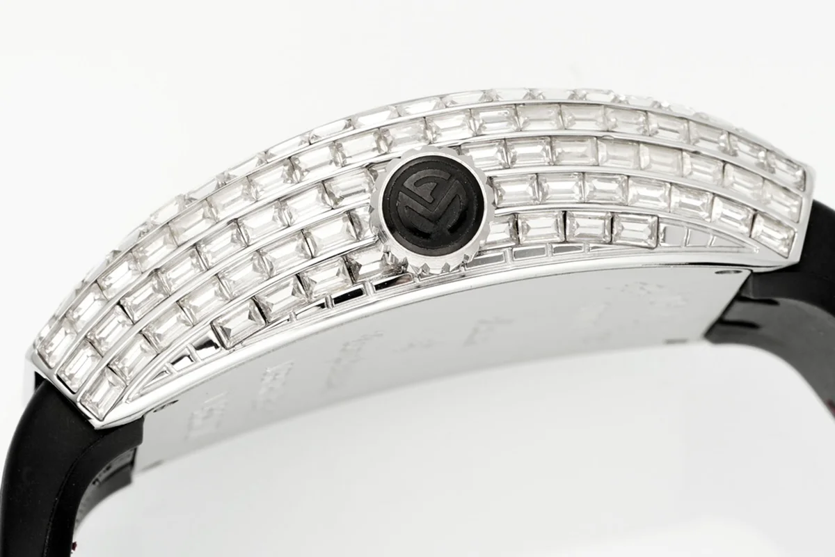 Vanguard Yachting Dragon V45YT Red Dial with Baguette Diamond Bezel