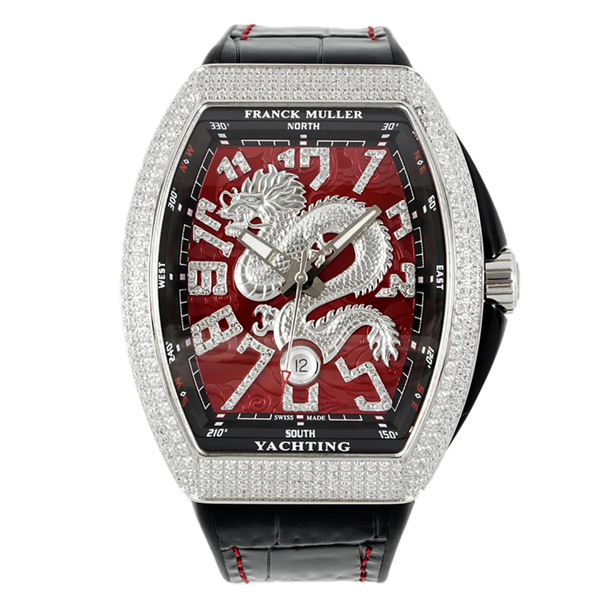 Vanguard Yachting Dragon V45YT Red Dial with Diamond Bezel