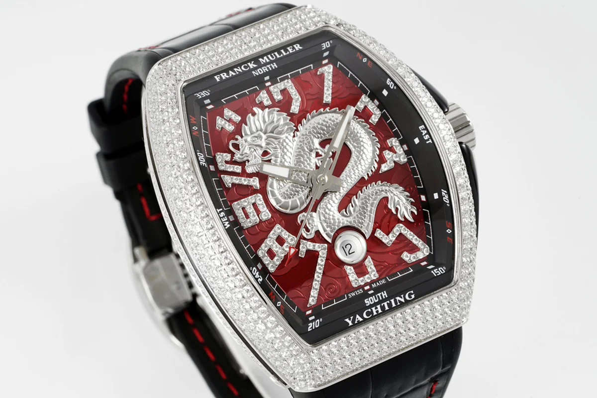 Vanguard Yachting Dragon V45YT Red Dial with Diamond Bezel