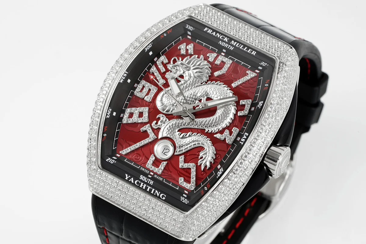 Vanguard Yachting Dragon V45YT Red Dial with Diamond Bezel