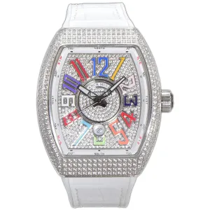 Vanguard Yachting White Dial V45 with Colourful Markers and Diamond Bezel