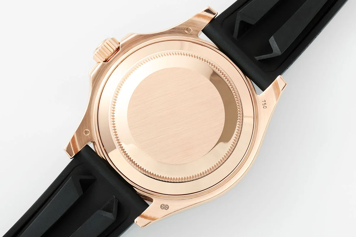 Yacht Master 40 Black Dial with Rainbow Diamond Bezel in Rose Gold